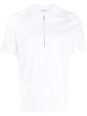 Памучна поло тениска с цип Ferragamo бяло