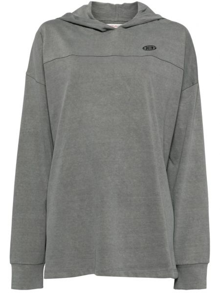 Pamučna hoodie s kapuljačom s printom Studio Tomboy siva
