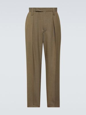 Pantaloni dritti di lana Lemaire beige