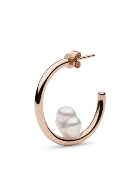 Rožinio aukso auskarai su perlais Autore Moda