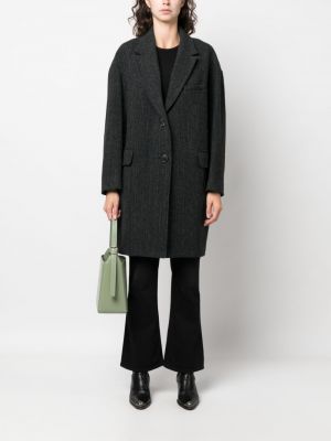 Kostkovaný kabát Marant Etoile černý