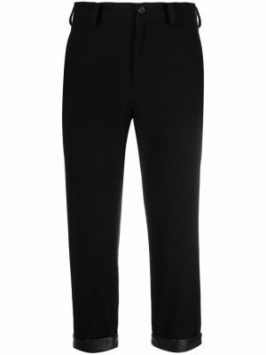 Pantalon extensible en cuir Yohji Yamamoto noir