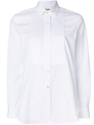 Bílá plisovaná košile Saint Laurent