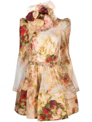 Rochie mini de mătase cu model floral Zimmermann