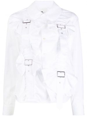 Koszula bawełniana na sprzączkę Noir Kei Ninomiya biała
