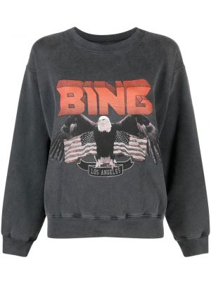 Trykt bomull sweatshirt Anine Bing svart