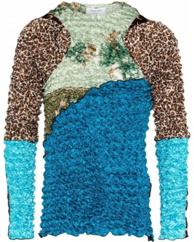 Пуловер с принт Marine Serre синьо