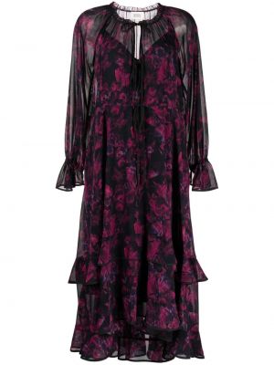 Φλοράλ μάξι φόρεμα με σχέδιο Marchesa Rosa μαύρο