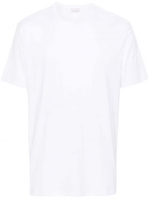 Памучна тениска с кръгло деколте Hanro бяло