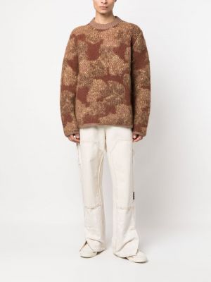 Pullover mit camouflage-print Erl braun