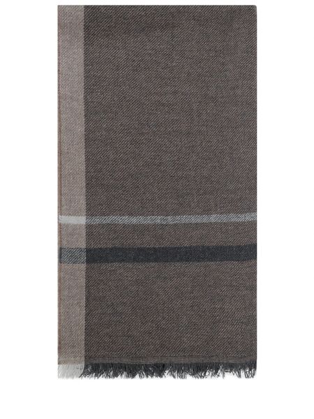 Шерстяной шарф Bertolo Luxury Menswear коричневый