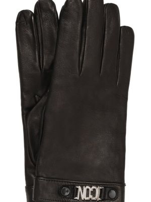 Кожаные перчатки Dsquared2 черные