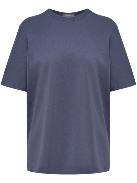 Bombažna majica z okroglim izrezom 12 Storeez modra