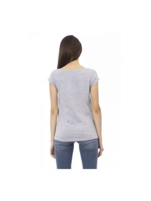 Camiseta de algodón manga corta Trussardi gris