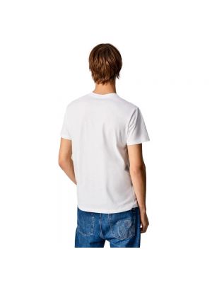 Koszulka bawełniana Pepe Jeans biała