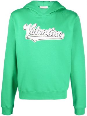 Haftowana bluza z kapturem Valentino zielona