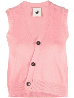 Асиметричен елек с v-образно деколте The Garment розово