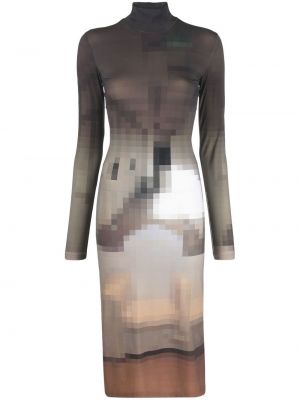 Trykt dress Mm6 Maison Margiela brun