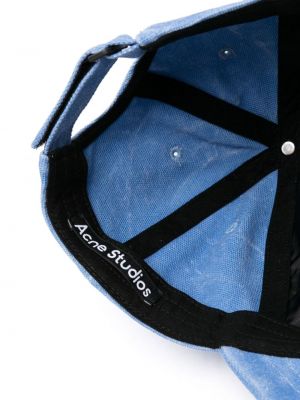 Casquette en coton avec applique Acne Studios bleu