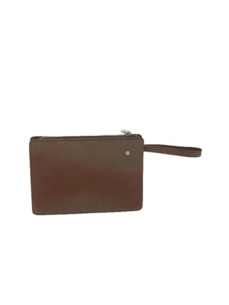 Bolso clutch de cuero retro Burberry Vintage marrón