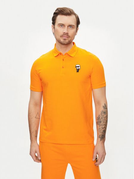 Polo marškinėliai Karl Lagerfeld oranžinė