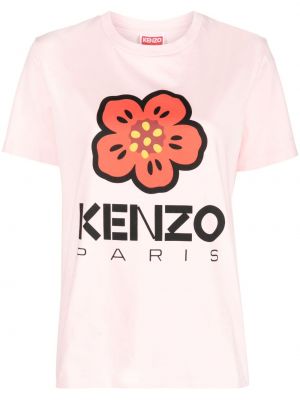 Памучна тениска Kenzo розово
