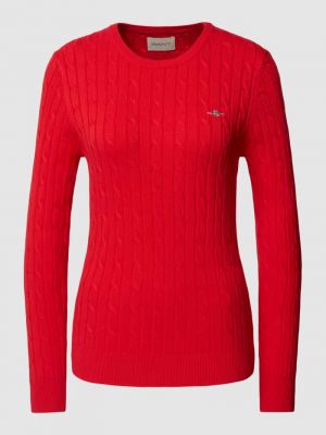 Dzianinowy sweter Gant czerwony