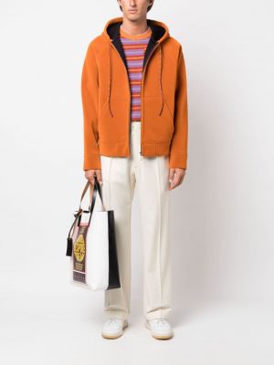 Mikina s kapucí na zip Marni oranžová