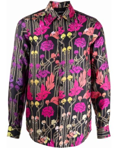 Camisa de seda de flores con estampado John Richmond
