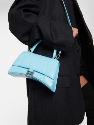 Kožna shopper torbica Balenciaga plava