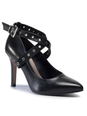 Полуотворени обувки с ток Edeo черно