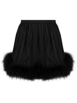 Pantalones cortos con plumas de plumas Saint Laurent negro