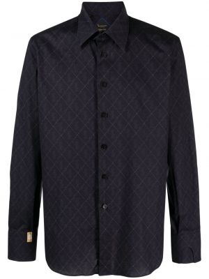 Βαμβακερό πουκάμισο με σχέδιο Billionaire μαύρο