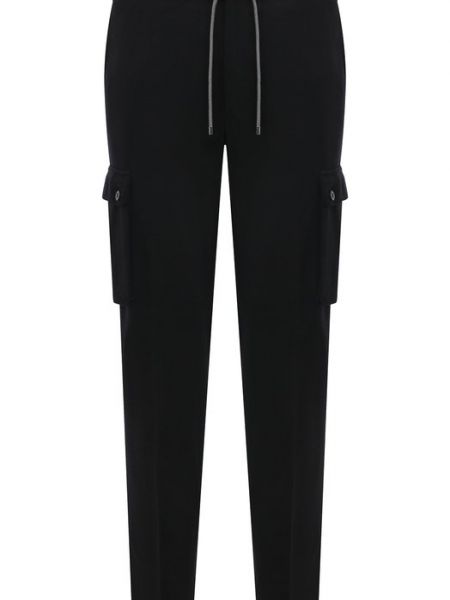 Шерстяные брюки карго Corneliani черные
