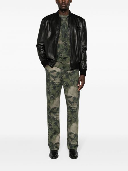 Straight jeans mit print mit camouflage-print Roberto Cavalli grün