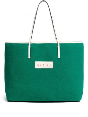Obojstranná nákupná taška Marni zelená