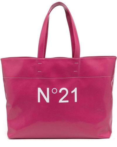 Bolso shopper con estampado Nº21 rosa