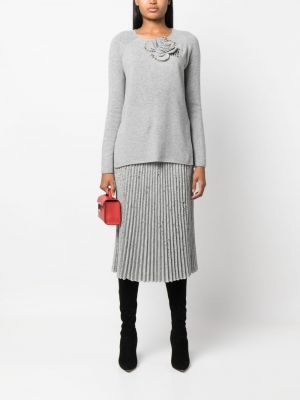 Plisované pletené sukně Ermanno Scervino šedé