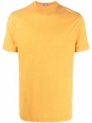 T-shirt con scollo tondo Zanone giallo