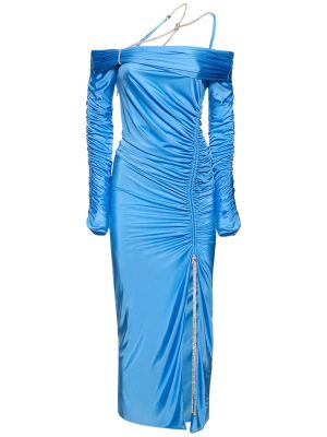 Sukienka midi z dżerseju Zuhair Murad niebieska