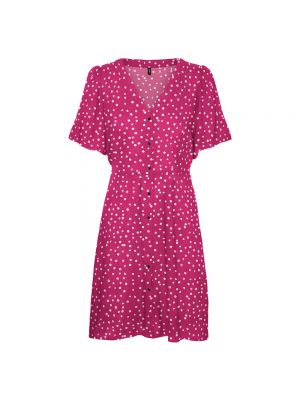 Платье мини с коротким рукавом Vero Moda розовое