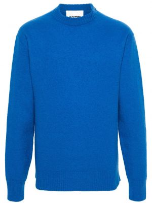 Vilnonis megztinis apvaliu kaklu Jil Sander mėlyna