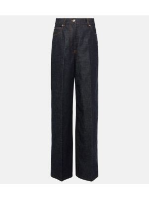 Voľné džínsy s vysokým pásom Ferragamo modrá