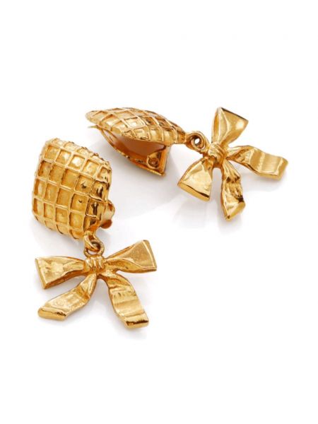 Náušnice s mašlí Chanel Pre-owned zlaté