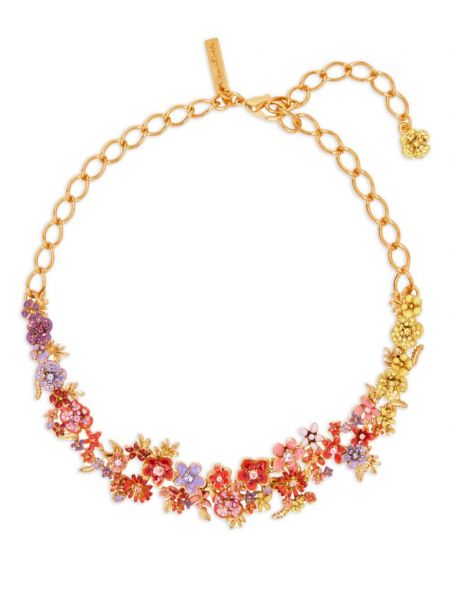 Ogrlica s cvetličnim vzorcem s kristali Oscar De La Renta zlata