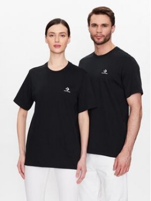 T-shirt brodé à motif chevrons à motif étoile Converse noir