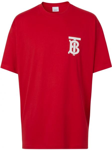 Oversize тениска Burberry червено