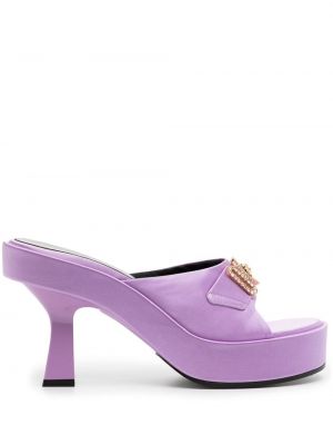 Papuci tip mules cu platformă Versace violet