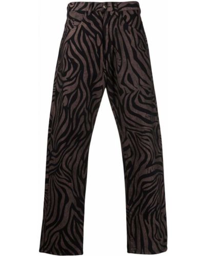 Straight fit džíny s potiskem s tygřím vzorem Aries černé