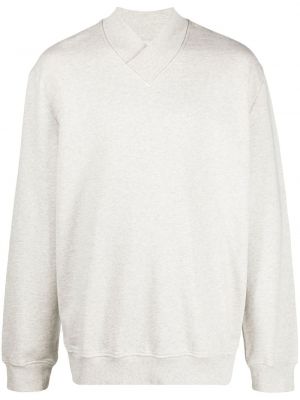 Sweatshirt aus baumwoll mit v-ausschnitt There Was One grau